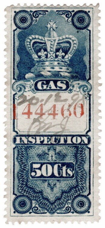 (I.B) Canada Revenue : Gas Inspection 50c (1875)