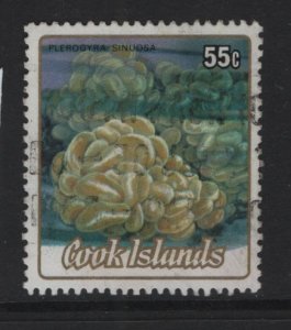 Cook Islands  #804  used  1984  coral 55c