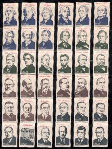 2216-2219  AMERIPEX '86 Presidents Complete Set Of 36 Singles Mint/nh (JD-22)