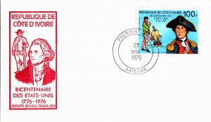 Ivory Coast, Worldwide First Day Cover, Americana