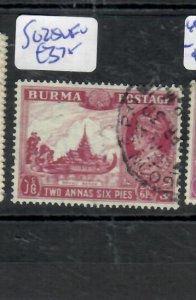 BURMA KGVI   2A 6P       SG 25      VFU      P0511B  H