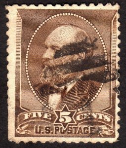 1882, US 5c, Garfield, Used, Sc 205