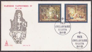 MALTA - 1979 FLEMISH TAPESTRIES - 2V FDC