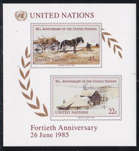 United Nations - New York # 449, 40th Anniversary Souvenir Sheet, NH, 1/2 Cat