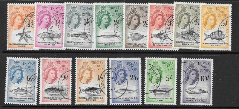 TRISTAN DA CUNHA SG28/41 1960 MARINE LIFE FINE USED