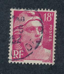  France 1951 Scott  654 used -18fr, Marianne