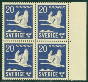 EDW1949SELL : SWEDEN 1942 Scott #C8c Perf all 4 sides. Blk of 4 VF MNH Cat $560+