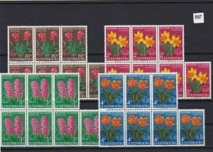 LUXEMBOURG 1955 MONDORF LES BAIN`S FLOWER SHOW MNH STAMPS  BLOCKS  REF 4873