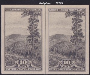 BOBPLATES #765 Great Smoky Mountains Farley  Vertical Line Pair VF NH