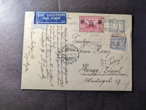 1931 Dutch East Indies Airmail Postcard Cover Batavia to Zurich Switzerland