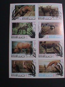 MANAMA-WILDLIFE ENDANGER PROTECTING ANIMALS IMPERF  MNH #1 VERY FINE-RARE