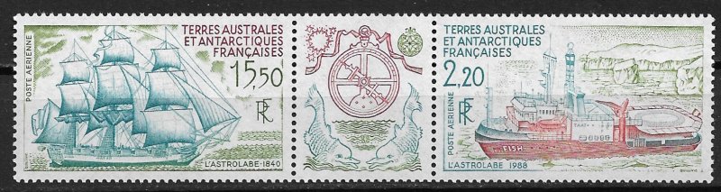 1990 FRENCH SOUTHERN & ANTARCTIC TERRITORY  C112a with tab L'Astrolabe MNH