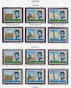 QATAR JOHN F KENNEDY  MEMORIAL REVALUED  SET PERF &  IMPERF MINT NH