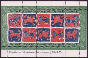 Sweden Mythical Animals 10v sheetlet SG#812/21 MI#Block 6