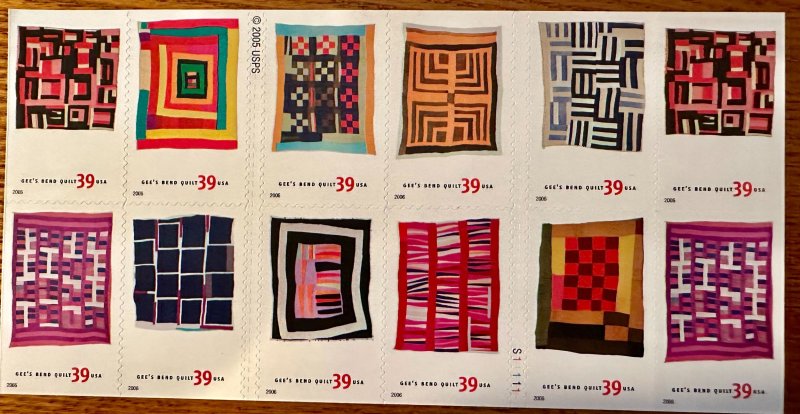 US # 4098b Quilts of Gee's Bend Complete Booklet of 20 39c 2006 Mint NH ...