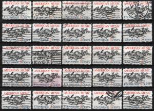 SC#1252 5¢ American Music Singles (1964) Used Lot of 25 Stamps