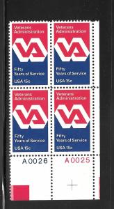 #1825 MNH Plate Block LR