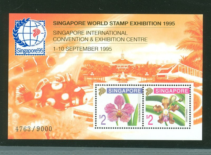 Singapore #717c Mint (NH) Souvenir Sheet (Flora) (Flowers)