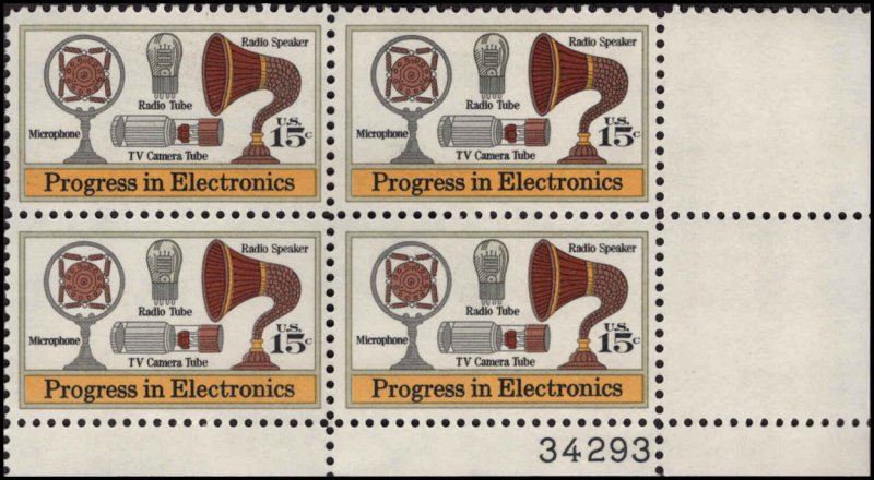 US #1502 ELECTRONICS MNH LR PLATE BLOCK #34293 DURLAND $1.50