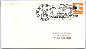 U.S. SPECIAL EVENT POSTMARK COVER WISCONSIN'S FIRST POST OFFICE GREEN BAY 1978