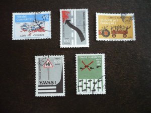 Stamps - Turkey - Scott# 2085a,2086-2088,2090 - Used Part Set of 5 Stamps