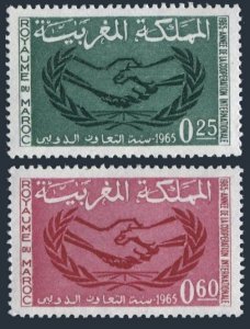 Morocco 121-122 two sets,MNH.Mi 548-549. International Cooperation Year ICY-1965