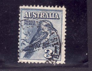 Australia-Sc#95-used-3p deep blue-Birds-Kookaburra-1928-