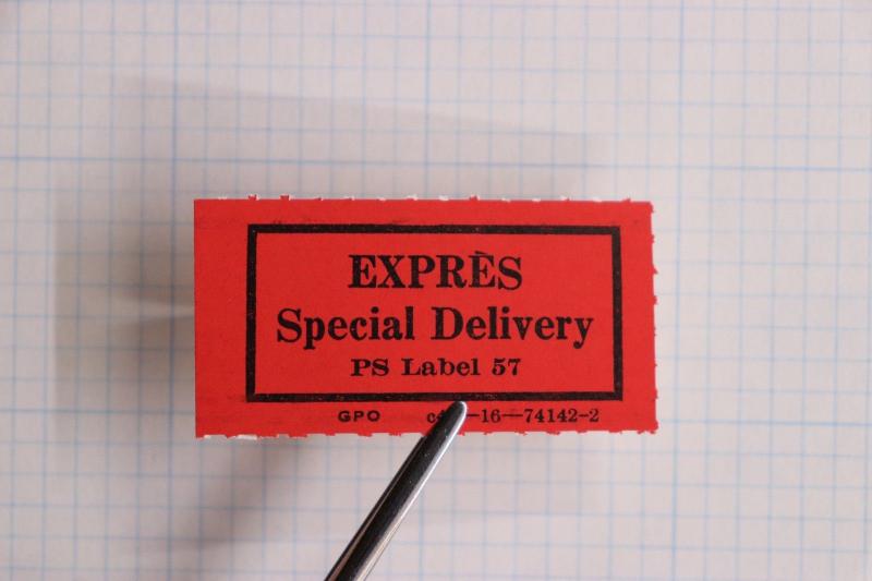 Express Special Delivery PS Label 57 GPO c43-16-74142-2 Stamp POD Form etiquette