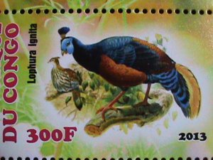 CONGO-2013 PROMOTION- THE LOVELY BEAUTIFUL BIRDS-MNH S/S VERY FINE