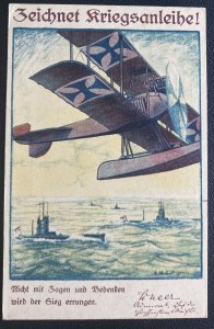 1917 Germany Navy schiffspost Flight  Postcard Cover To Leer War Bonds