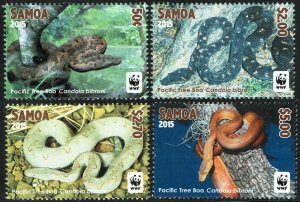 Samoa #1198-1201  MNH - WWF Snakes Boas (2015)