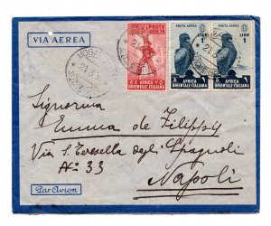 A.O.I. - Cent. 75 n. 11 + P.A. no. 5 x 2 on air envelope