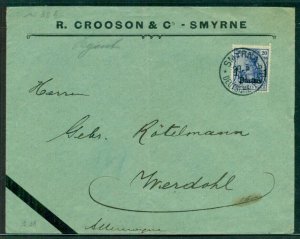 GERMANY-OFFICES IN TURKEY, 1911, 20pf tied SMYRNA on cover to WERDOHL, GERMANY
