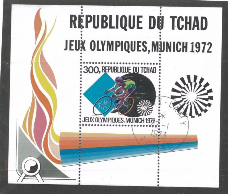 CHAD SOUVENIR SHEET Sc# 236 Used VF / 1972 Olympic Games - FOS51