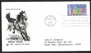 USA Sc#3559 Chinese New Year - Year of the Horse Official FDC by ArtCarft