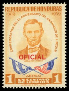 HONDURAS Sc CO98 F-VF/MNH - 1959 1c Official Stamp - Abraham Lincoln