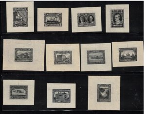 Newfoundland #172DP - #182DP Extra Fine Die Proof Set In Black On Watermarked