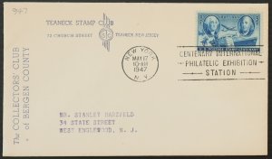 U.S. Used Stamp Scott #947 3c Centenary Teaneck Stamp Club First Day Cover