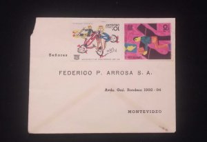 C) 1970 URUGUAY, INTERNAL MAIL WITH DOUBLE STAMP XF