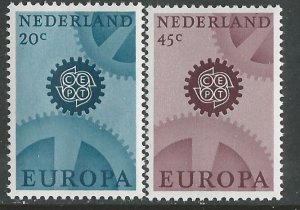 Netherlands # 444-45  Europa - 1967 Ordinary Ink  (2) Mint NH