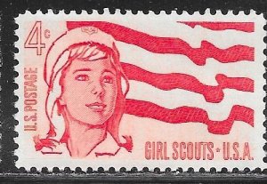 USA 1199: 4c Senior Girl Scout and Flag, MNH, VF