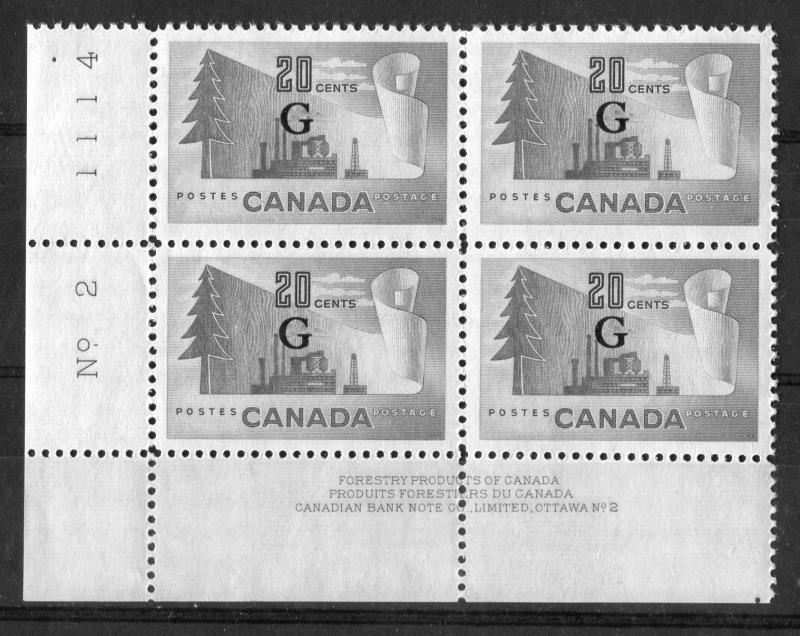 Canada #O30 20c Slate Newsprint 1953 Karsh Issue Plate 2 LL G - VF-75 NH