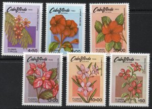 Thematic stamps CAPE VERDE 1980 FLOWERS 498/03 6v mint