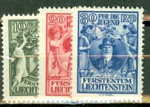 HO: Liechtenstein B11-13 MNH CV $160