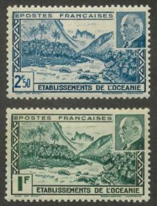 French Polynesia 125A-B Mint VF H