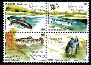 2005 Uruguay River Fish Piranha Catfish silverside #2133 ** MNH