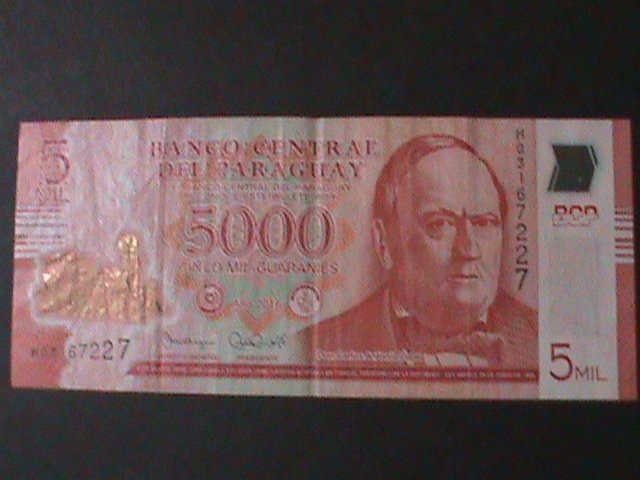 PARAGUAY-2016-CENTRAL BANK-$5000 GUARANIES-CIRULATED POLYMAR NOTE-VERY FINE