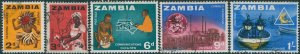 Zambia 1964 SG96-101 Dancer Cotton Industry Fishing (5) FU