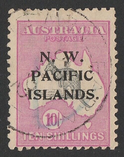 NEW GUINEA - NWPI 1918 Kangaroo 10/- grey & pink, 3rd wmk.