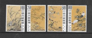 CHINA (ROC) #1624-7  ART- PHEASANTS & FLOWERS LU CHIH  MNH